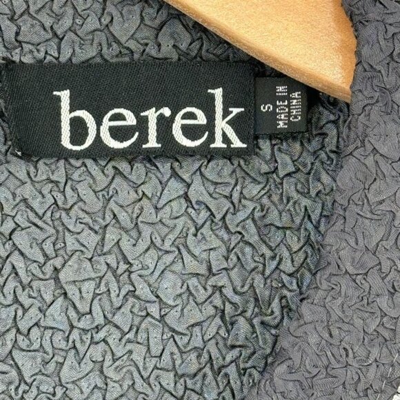 Berek Womens Black Gray crinkle Textured Open Front jacket Size Small - Picture 4 of 7
